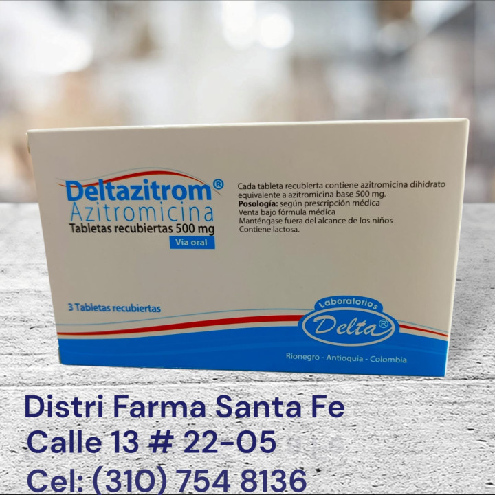 DELTAZITROM 500MG X 3 TABLETAS (AZITROMICINA)