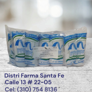 VENDA ELASTICA 4" X 5 YARDAS (COLOR BLANCO)