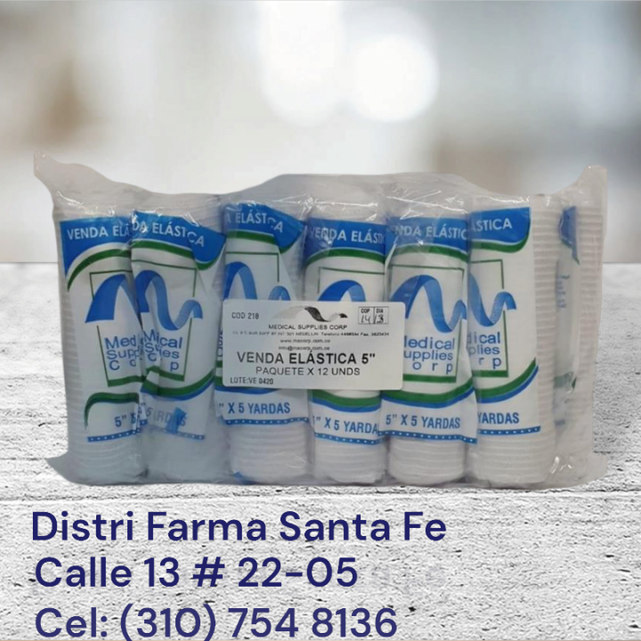 VENDA ELASTICA 5" X 5 YARDAS (COLOR BLANCO)