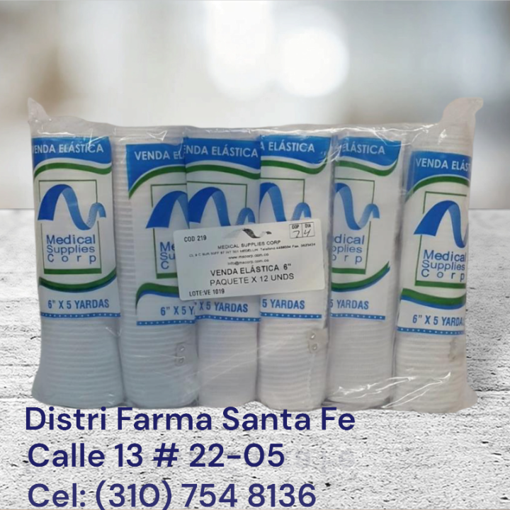 VENDA ELASTICA 6" X 5 YARDAS (COLOR BLANCO)