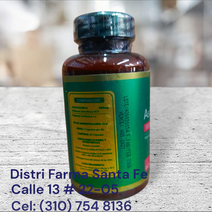 FRASCO DE ASHAWANGANDHA X 60 CAPSULAS