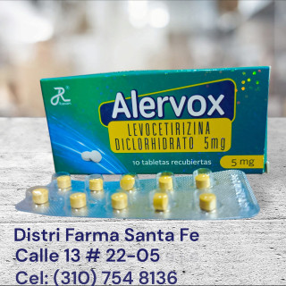 ALERVOX 5MG (LEVOCETIRIZINA) X 10 TABLETAS
