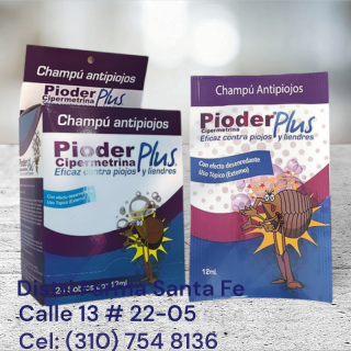 CHAMPU PIODER 2 EN 1 X 24 SOBRES (PIOJOS)