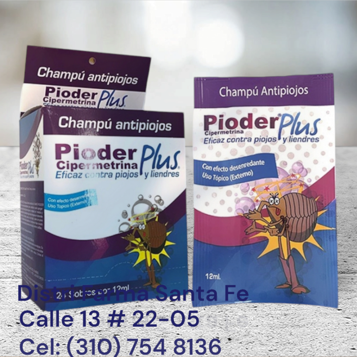 CHAMPU PIODER 2 EN 1 X 24 SOBRES (PIOJOS)