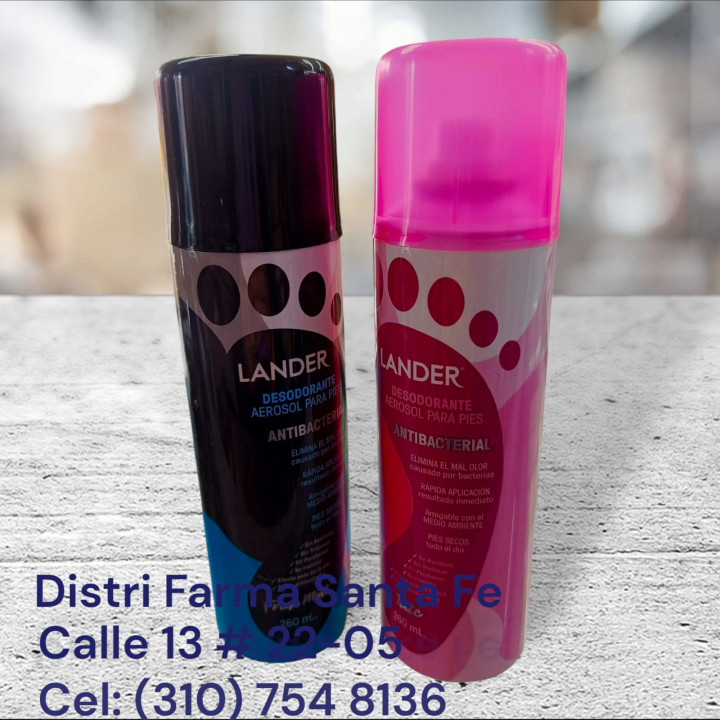 LANDER DESODORANTE PARA PIES AEROSOL X 260ML (IVA)
