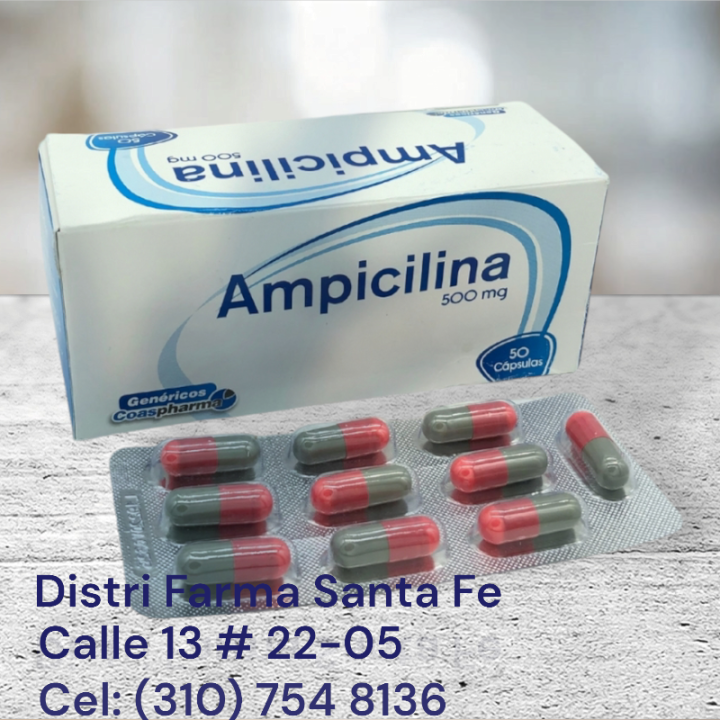 AMPICILINA COASPHARMA 500MG X 50 CAPSULAS