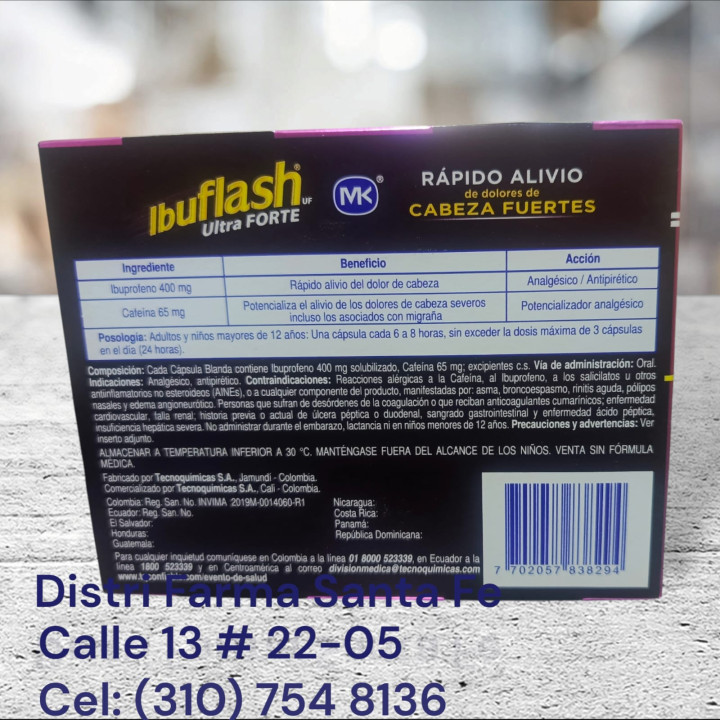 IBUFLASH FORTE MK 400MG X 24 CAPSULAS (TQ)
