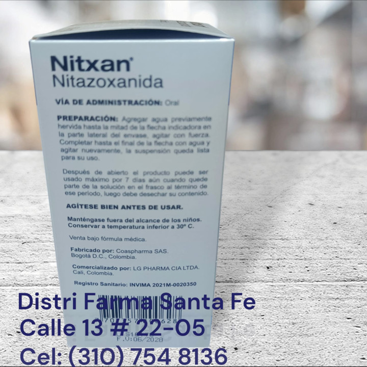 NITXAN FRASCO X 60ML (NITAZOXANIDA 100MG X 5ML)