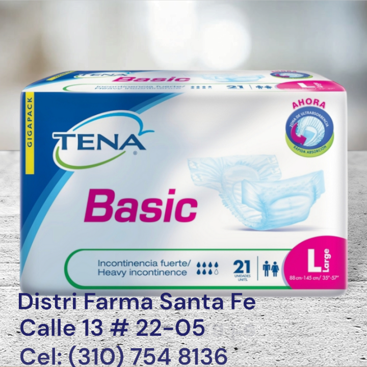 PAÑAL TENA BASIC LARGE X 21 UNIDS (IVA)