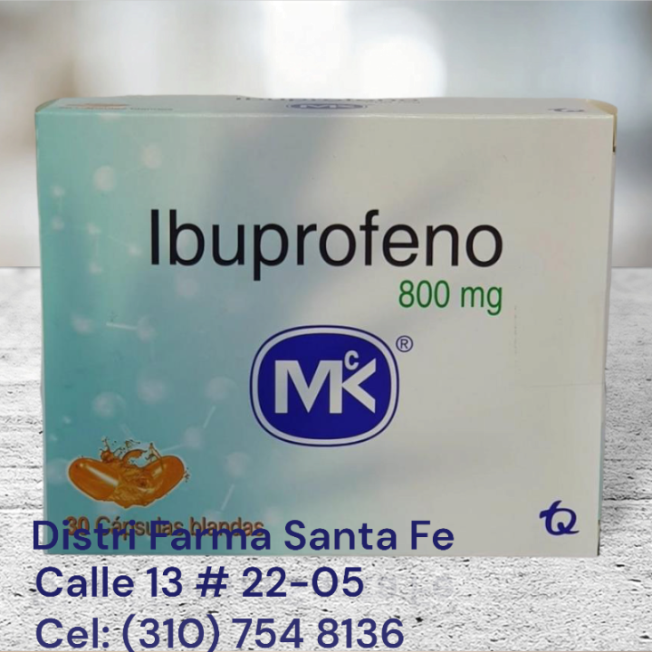 IBUPROFENO CAPSULA LIQUIDA MK 800MG X 30 CAPSULAS