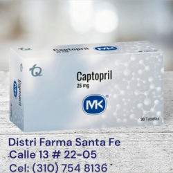 CAPTOPRIL MK 25MG X 30 TABLETAS