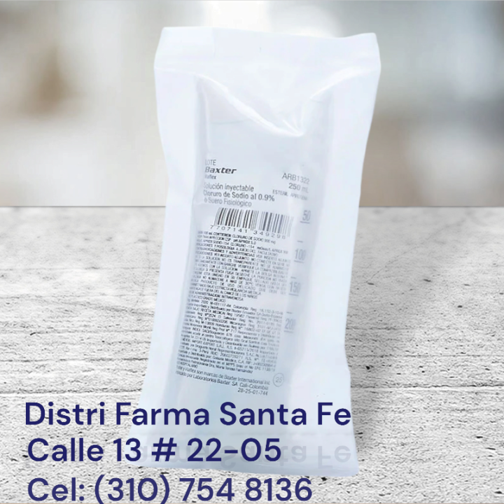 SUERO CLORURO DE SODIO 0.9% BOLSA X 250ML