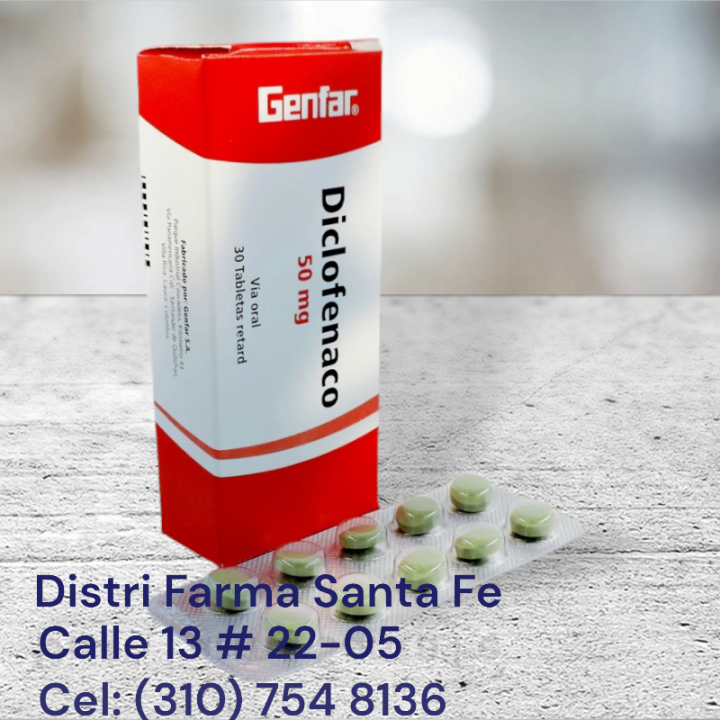 DICLOFENACO GENFAR 50MG X 30 TABLETAS