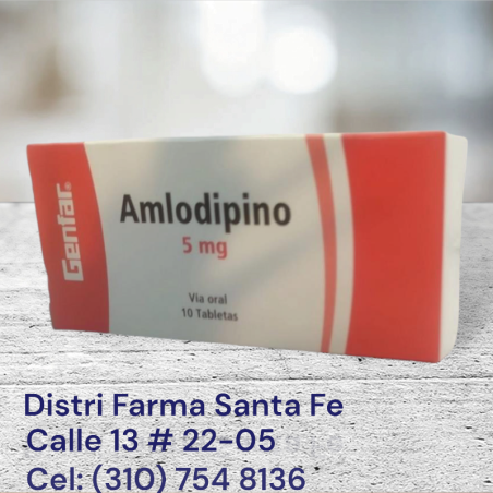 AMLODIPINO GENFAR 5MG X 10 TABLETAS