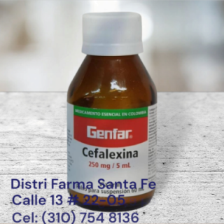 CEFALEXINA SUSPENSION GENFAR 250MG FRASCO X 100ML
