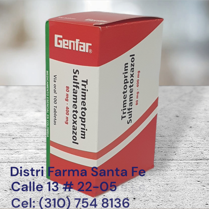 TRIMETOPRIM SULFA GENFAR 80/400MG X 100 TABLETAS