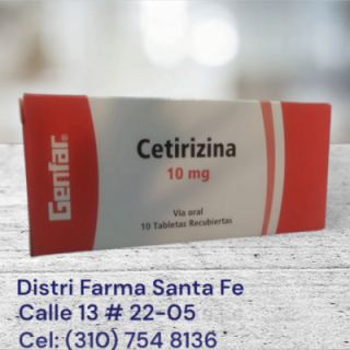 CETIRIZINA GENFAR  10MG X 10 TABLETAS