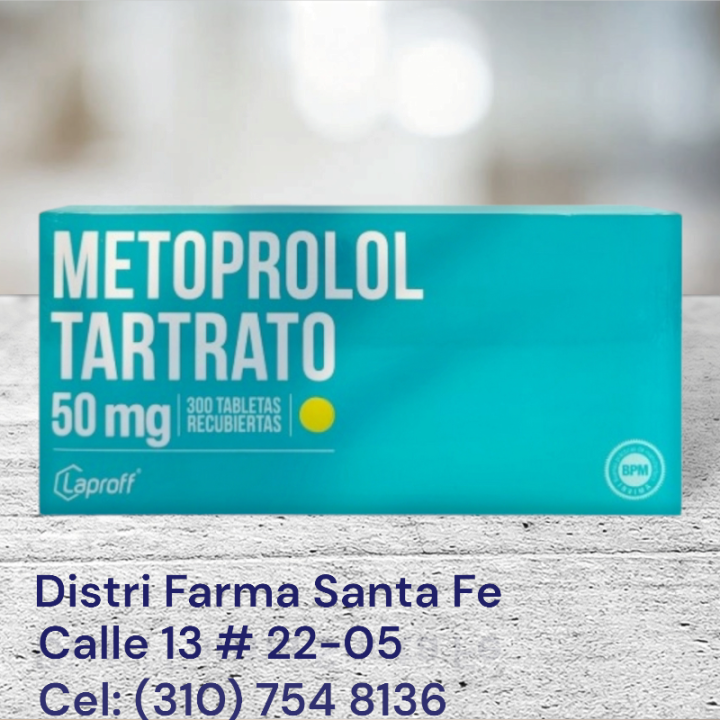 METOPROLOL TARTRATO 50MG LAPROFF  X 30 TABLETAS