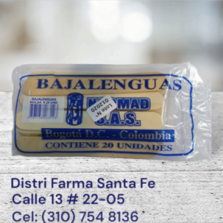 BAJALENGUAS PAQUETE X 20 UNIDADES (IVA)