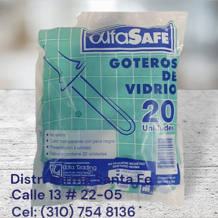 GOTERO DE VIDRIO ALFA X 20 UNIDADES (IVA)