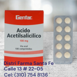 ACIDO ACETILSALICILICO GENFAR X 100 TABLETAS