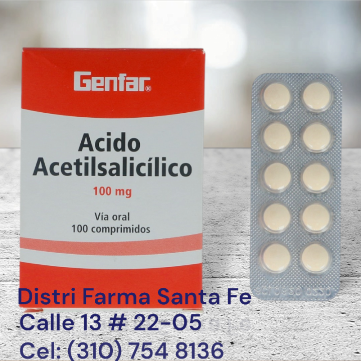 ACIDO ACETILSALICILICO GENFAR X 100 TABLETAS