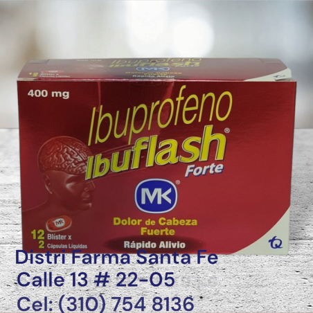 IBUFLASH FORTE MK 400MG X 24 CAPSULAS (TQ)