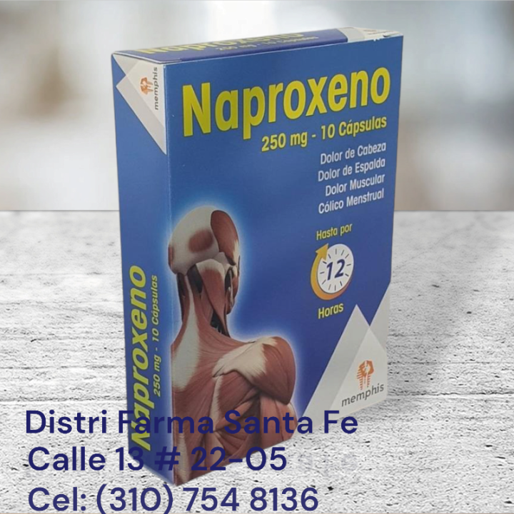NAPROXENO MEMPHIS 250MG X 10 CAPSULAS