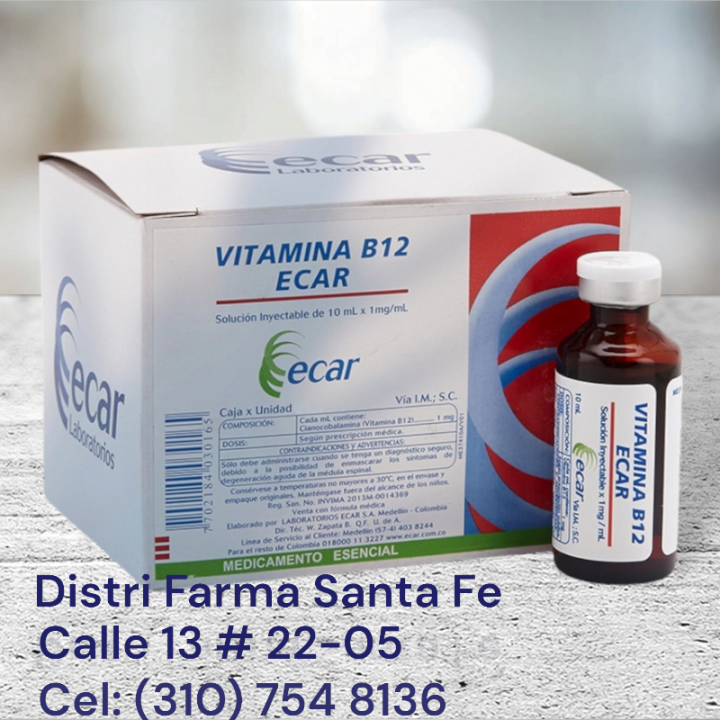 VITAMINA B12 ECAR 10ML X AMPOLLA