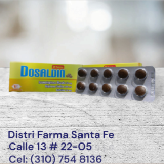 DOSALDIN X 20 TABLETAS (DIPIRONA, ISOMET, CAFEINA)